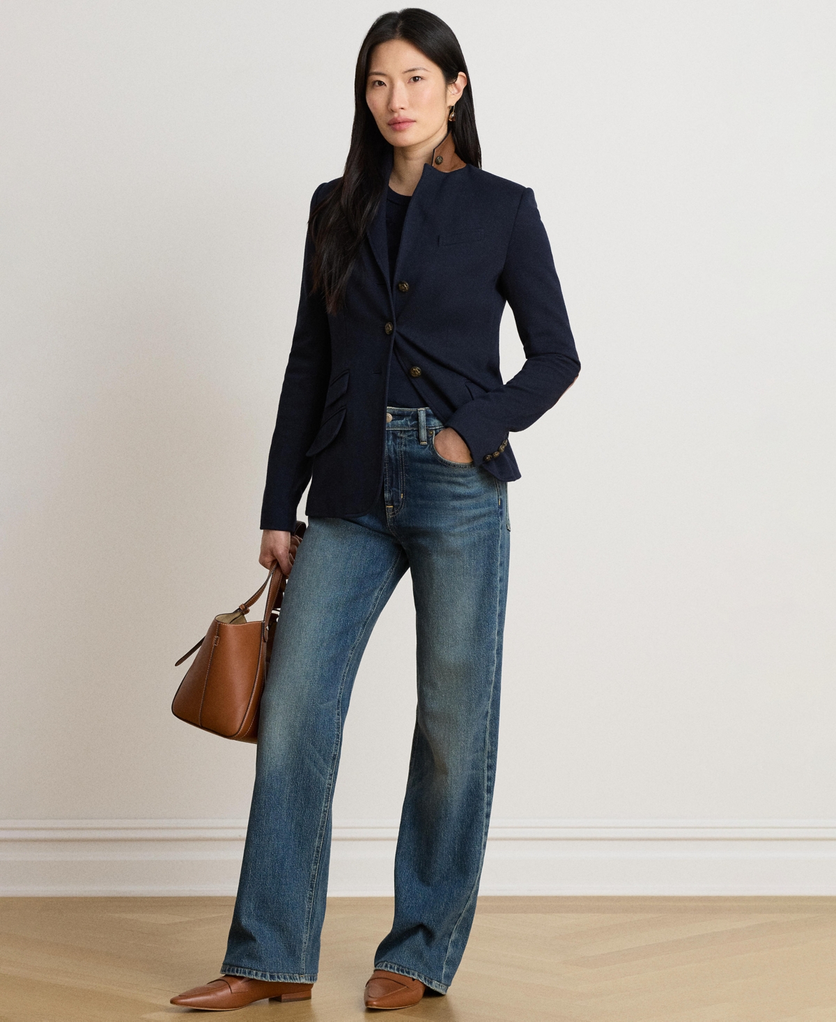 Lauren Ralph Women's Herringbone Notch Lapel Blazer