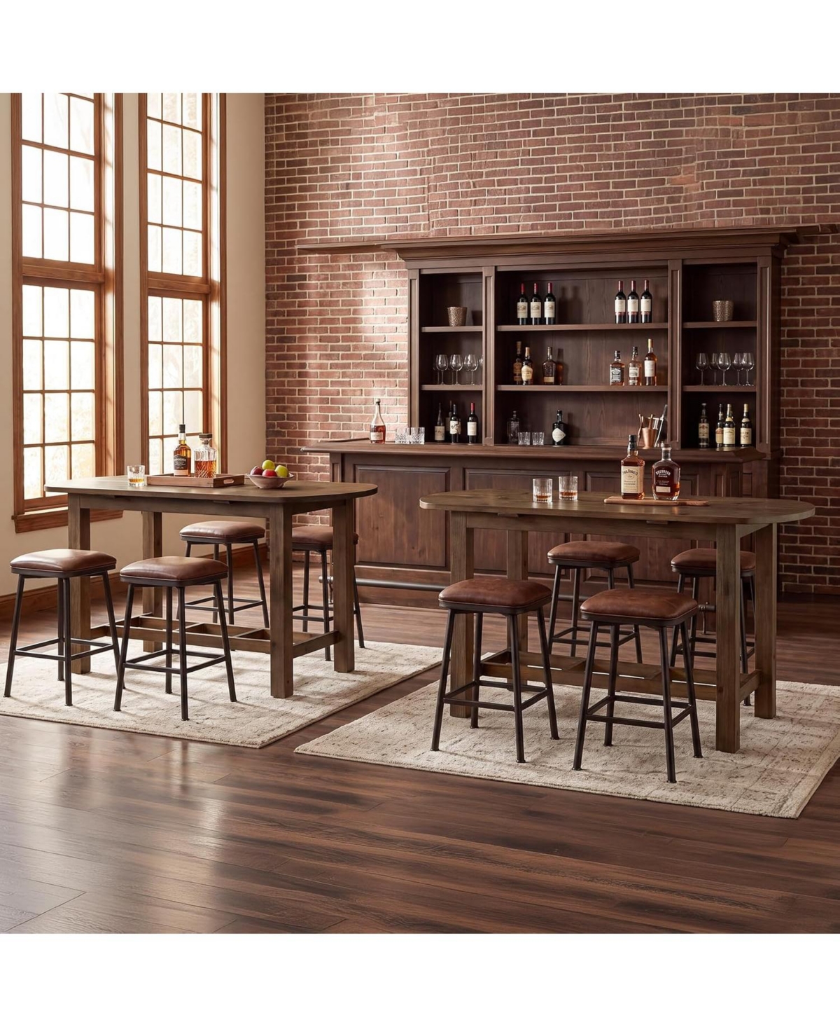 Tribesigns Bar Table Set, Counter Height Dining Table with Sturdy Frame