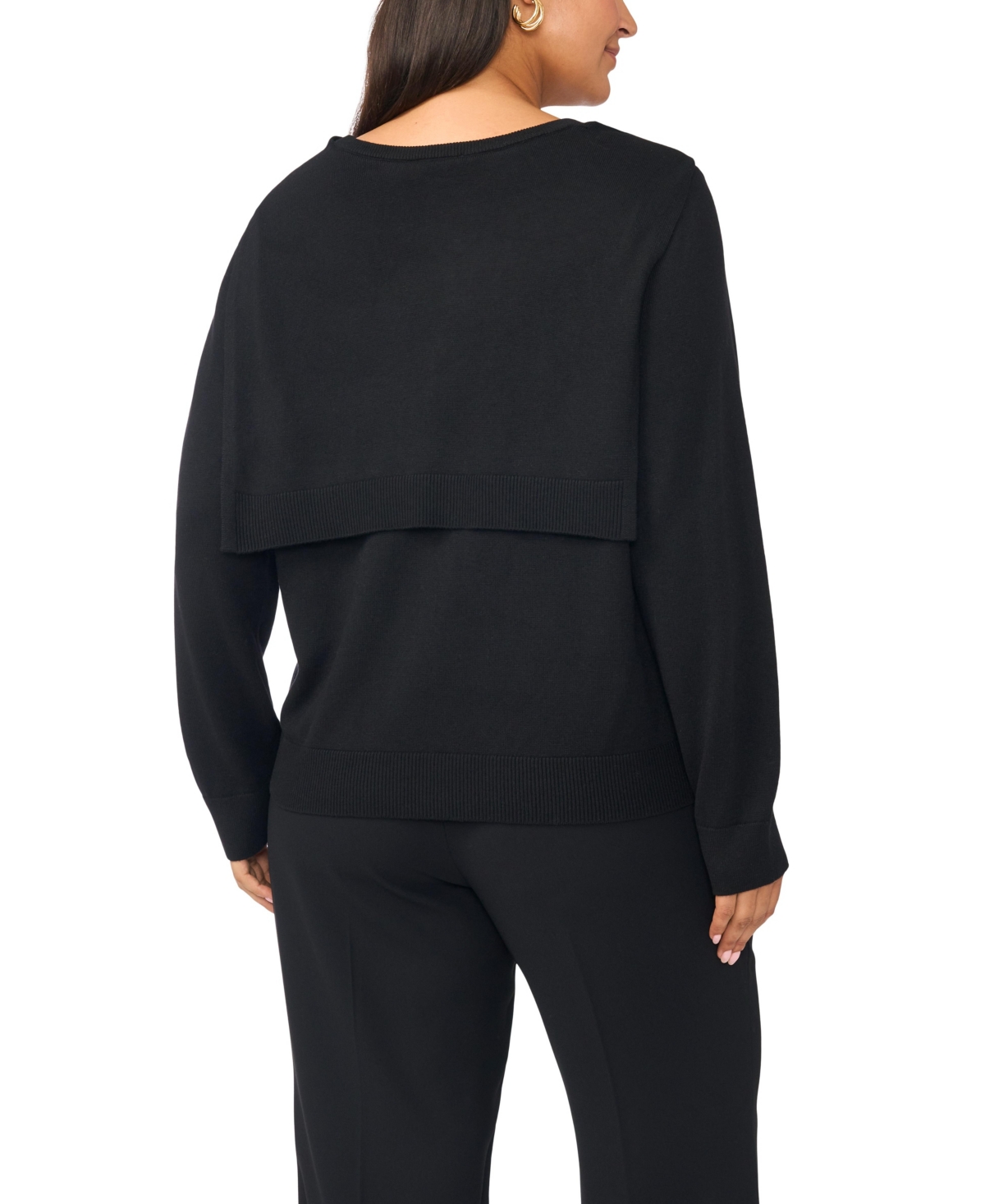 Vince Camuto Plus Faux-Wrap V-Neck Sweater