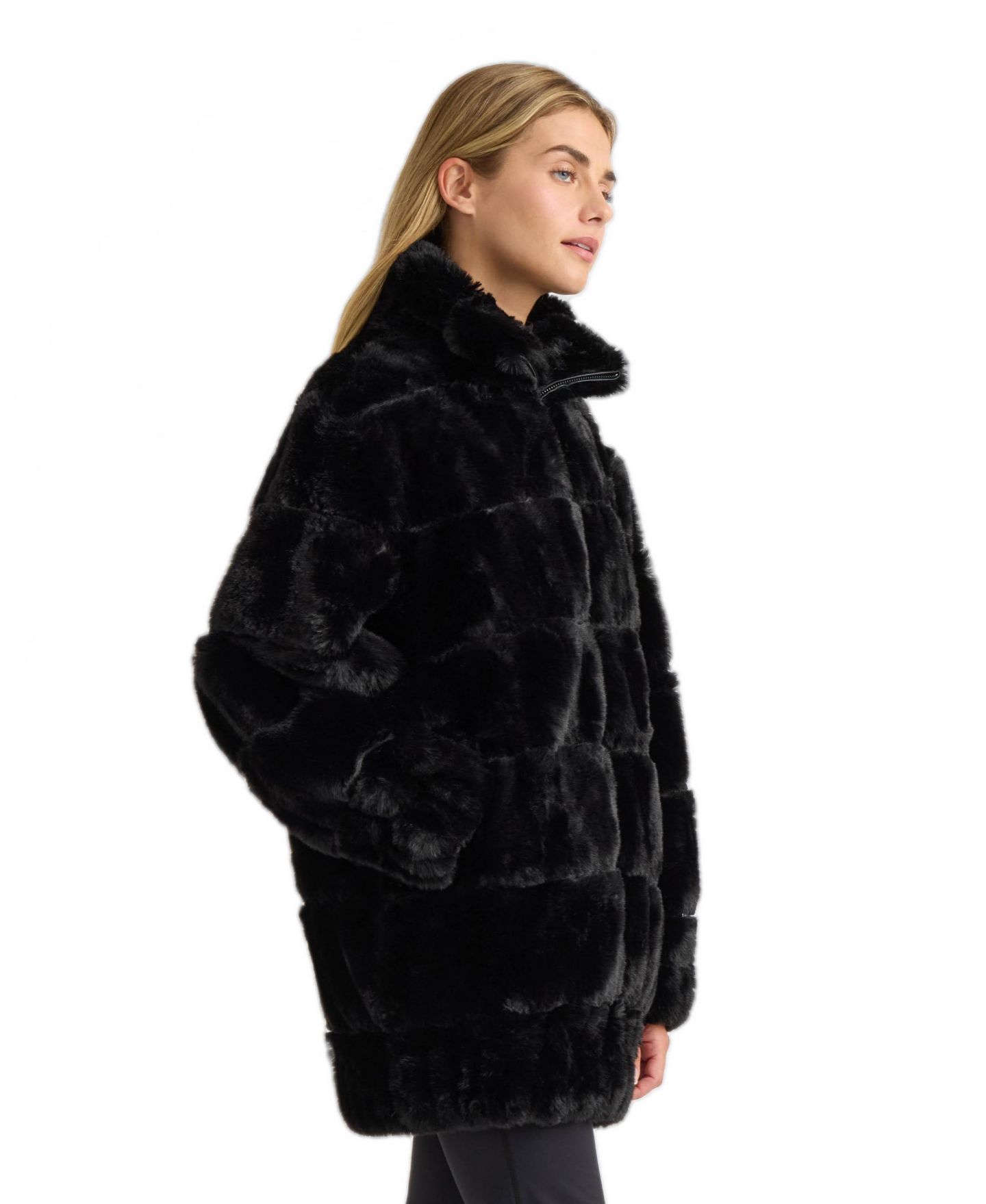 Женская куртка NVLT Faux fux zip With Elastic Waistband and Cuffs, цвет: Чёрный — фото 3
