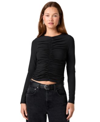 Women's Shay Long-Sleeve Crewneck Ruched Blouse