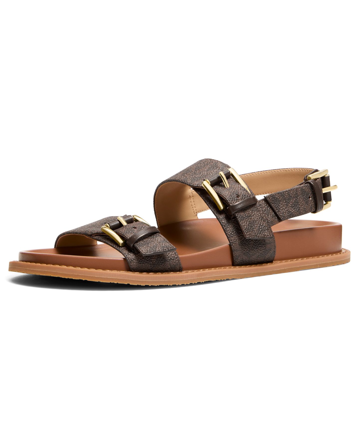Женские сандалии Michael Kors Nia Footbed Flat, цвет: Коричневый — фото 4