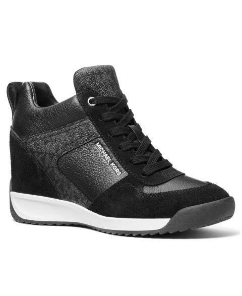 Женские кроссовки Michael Kors Nikko S2 Lace-Up Trainer, цвет: Чёрный замшевый