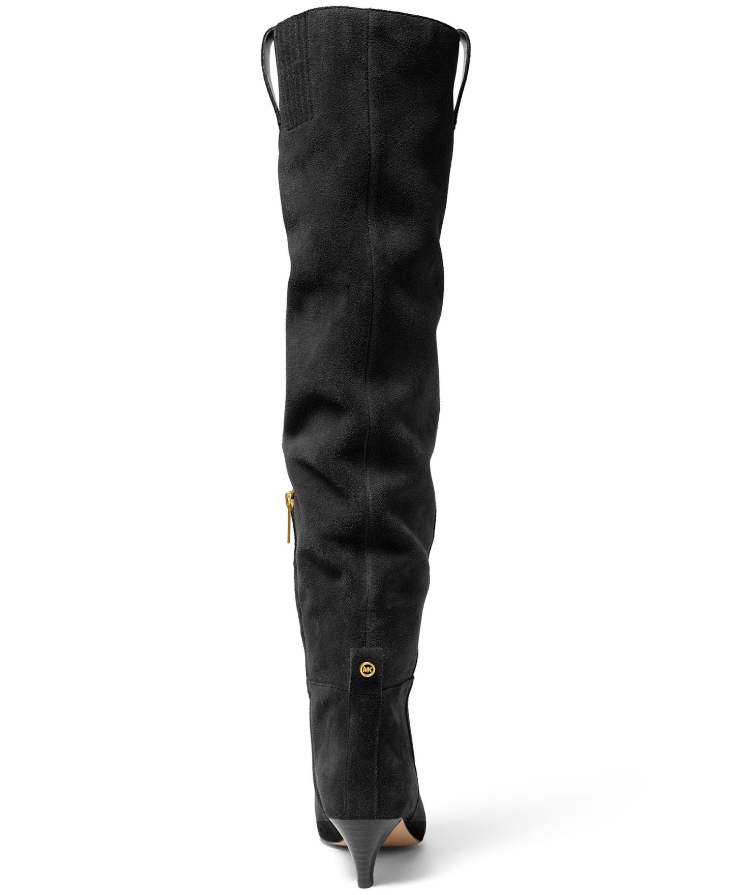 Женские ботинки Michael Kors Daniela Kitten Heel Over-the-Knee, цвет: Чёрный кожаный — фото 3
