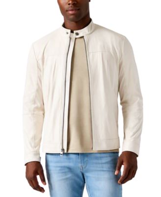 Men's Faux Suede Regular-Fit Biker Jacket
