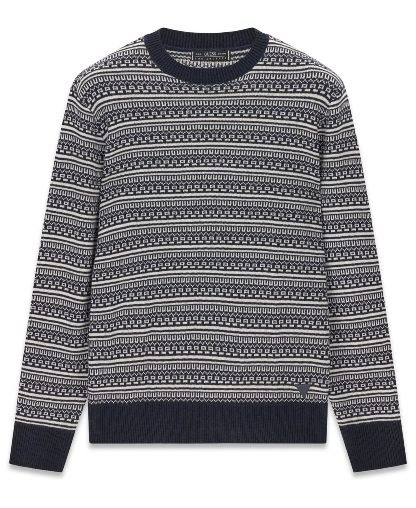 Мужской жаккардовый свитер Guess Niklas с круглым вырезом, цвет: Geometric Jacquard — фото 10