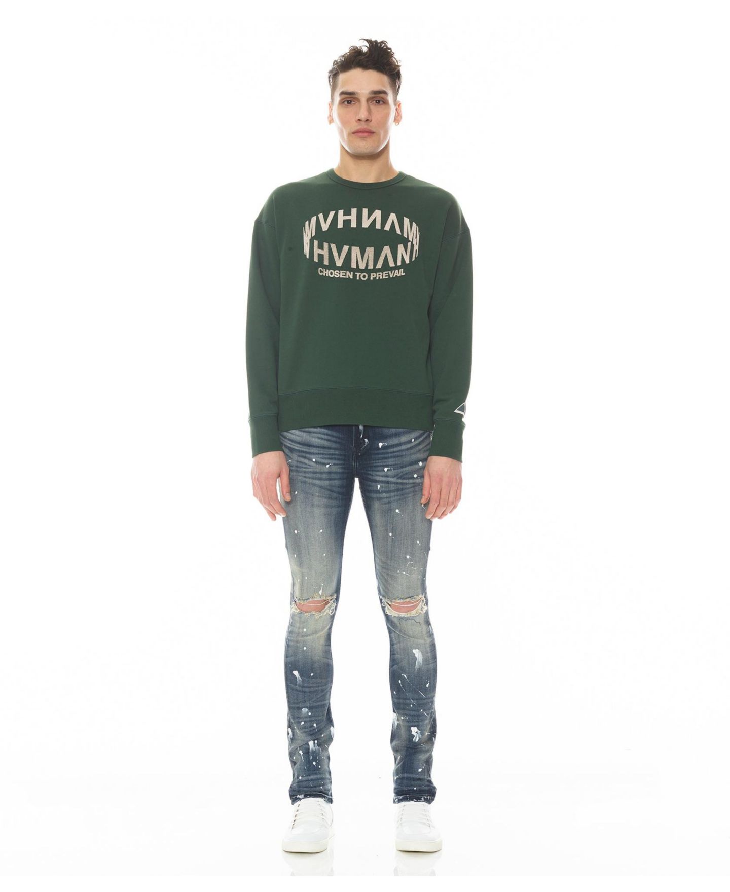 Мужские джинсы Hvman Chosen To Prevail x Cult Strat super skinny fit jean, цвет: Guac — фото 4