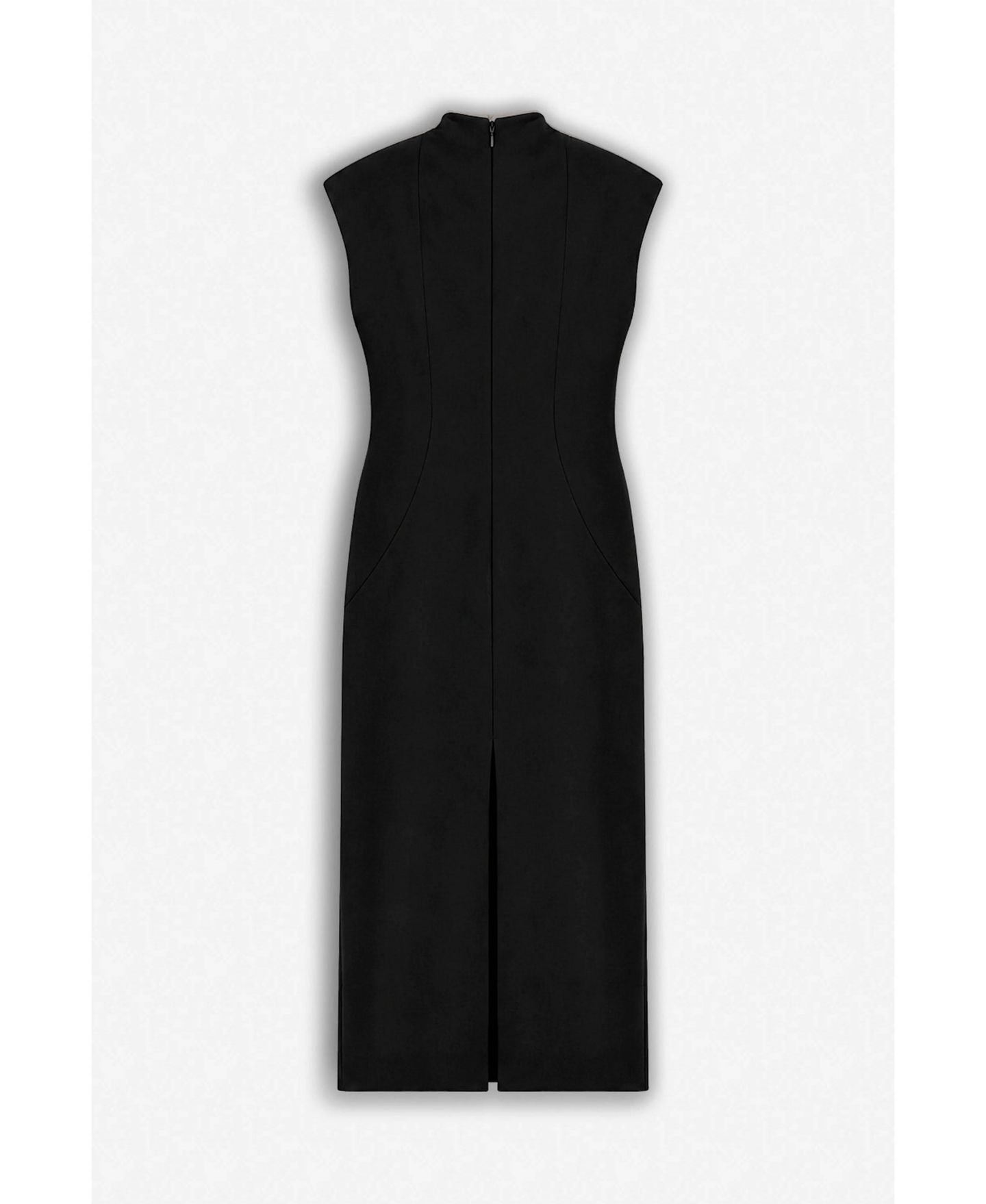 Женское платье NOCTURNE Padded Shoulder Button Detail Maxi, цвет: Чёрный — фото 6