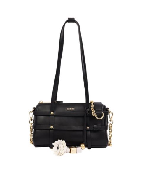 Женская сумка Jason Wu Harness Medium Satchel Shoulder Bag with Convertible Chain Strap and Floral Charm, цвет: Чёрный