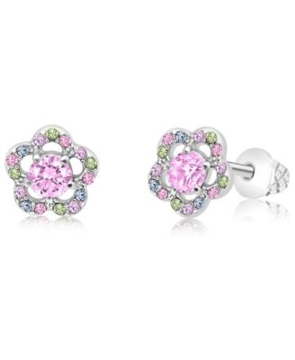 Girls' Flower Hypoallergenic Screwback Stud Earrings