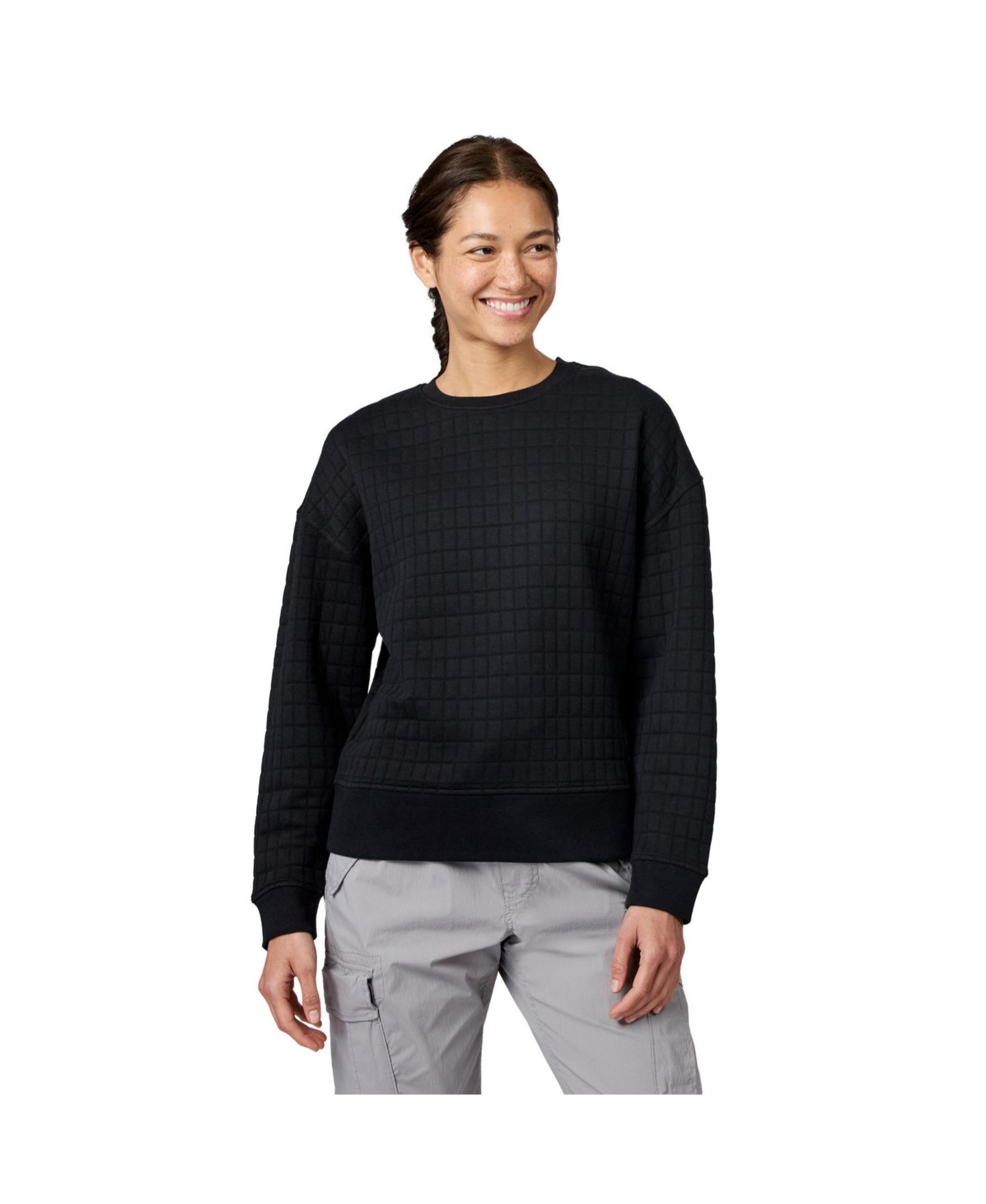 Женский свитер Free Country UltraFill Fleece Crew Neck Pullover Top, цвет: Чёрный — фото 1
