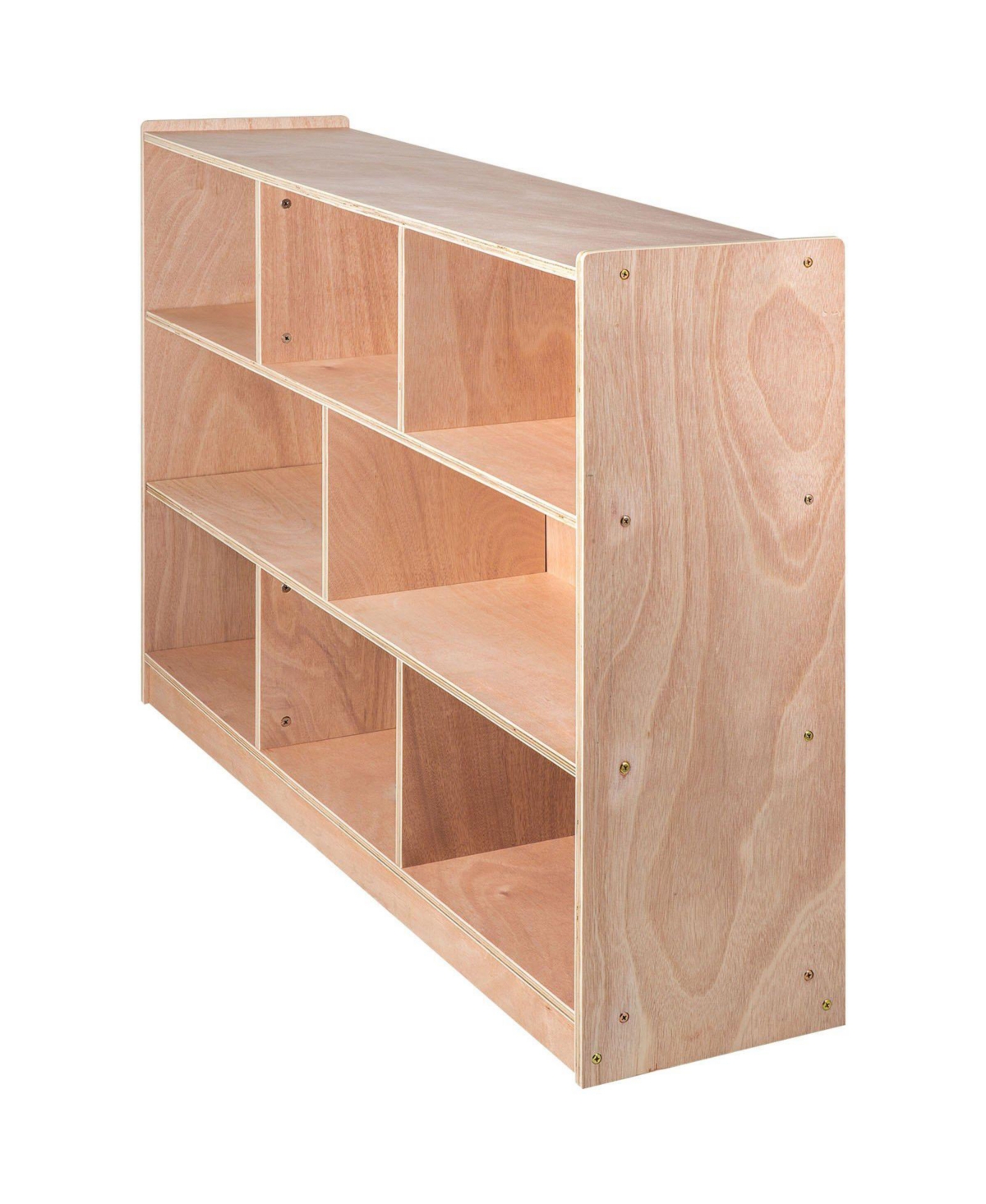Slickblue Rolling Cubby Storage Cabinet with 8 Cubbies, 3-Shelf Organizer for Preschool and Classroom