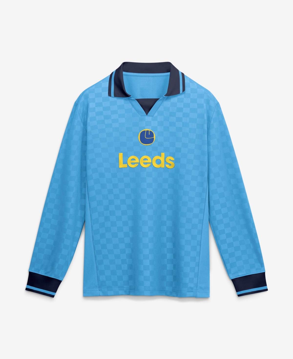 Fanatics Men's Leeds United Oversized Pique Long Sleeve Polo Shirt - Light Blue
