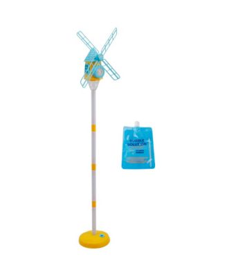 Standing Windmill 10-Nozzle Bubble Machine with Adjustable Height and Lights, 4.5 oz, Ages 3+
