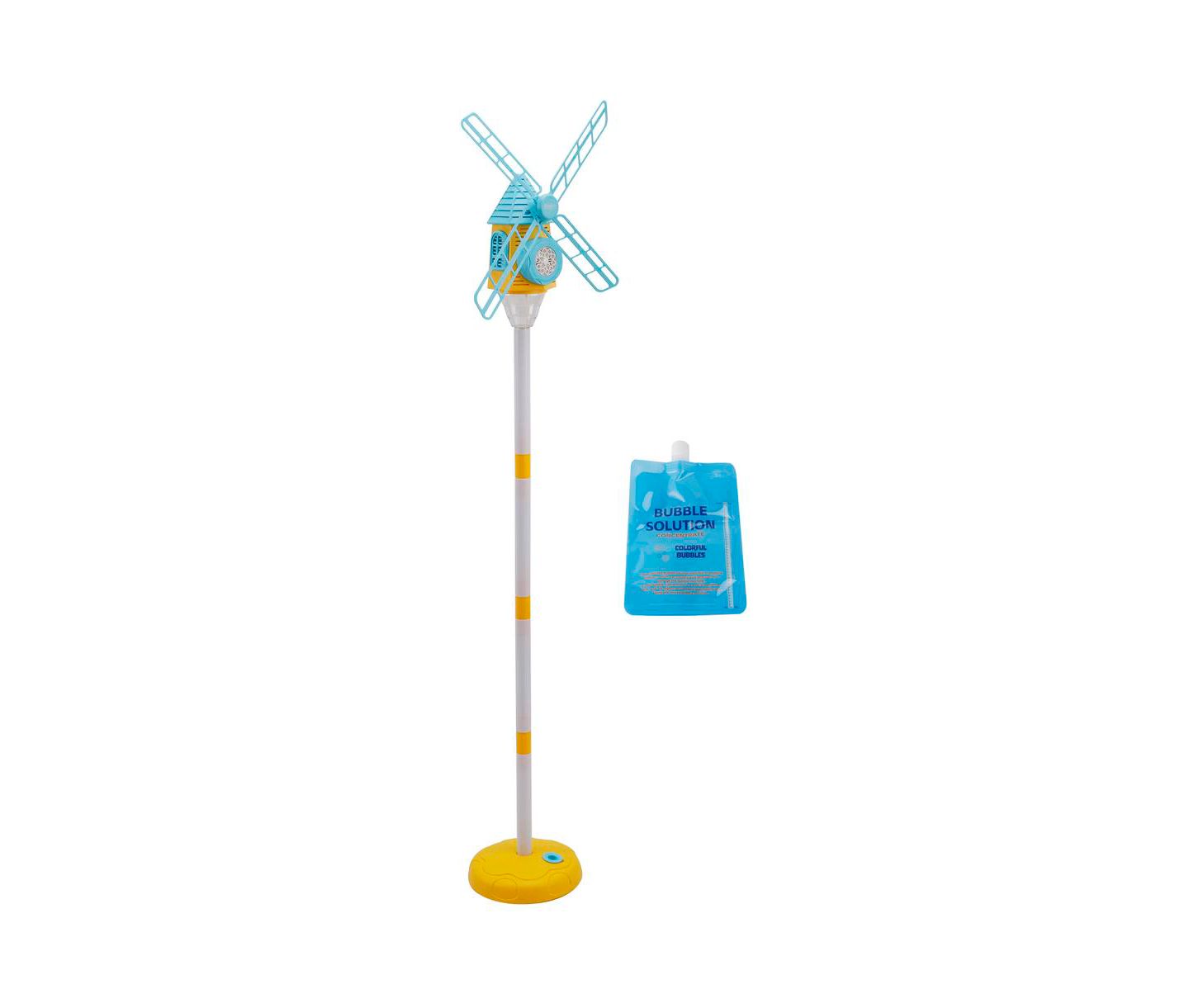 Детская игрушка Bruce & Shark Standing Windmill 10-Nozzle Bubble Machine with Adjustable Height and Lights, 4.5 oz, Ages 3+, цвет: Синий — фото 1