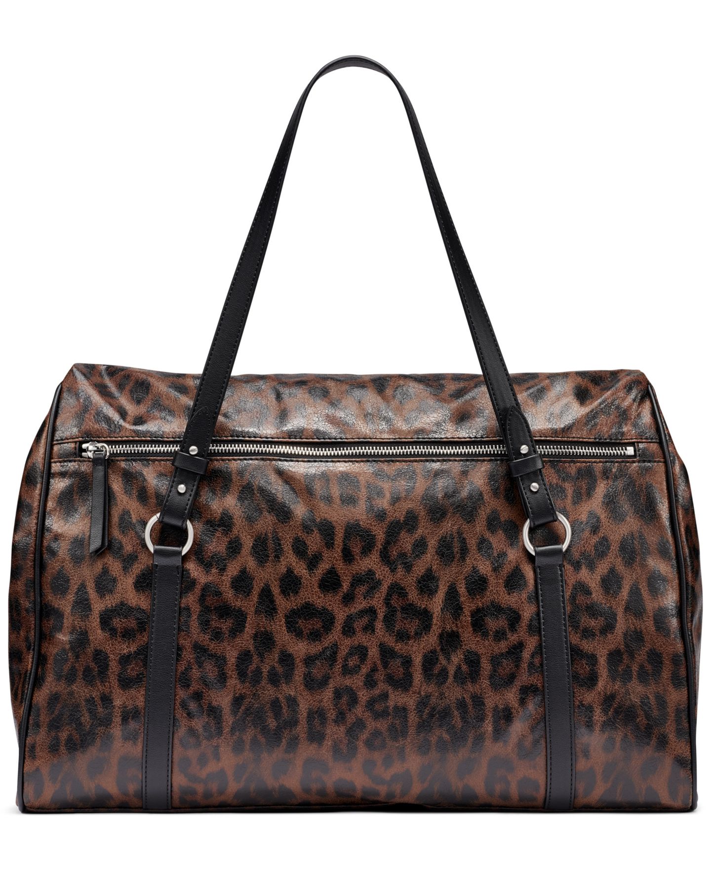 Женская сумка DKNY Skye Leopard Print Large Laptop Compatible Satchel Handbag, цвет: Леопардовый — фото 2