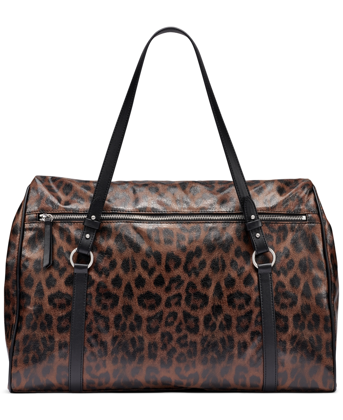 Dkny Skye Leopard-Print Laptop-Compatible Faux Leather Satchel