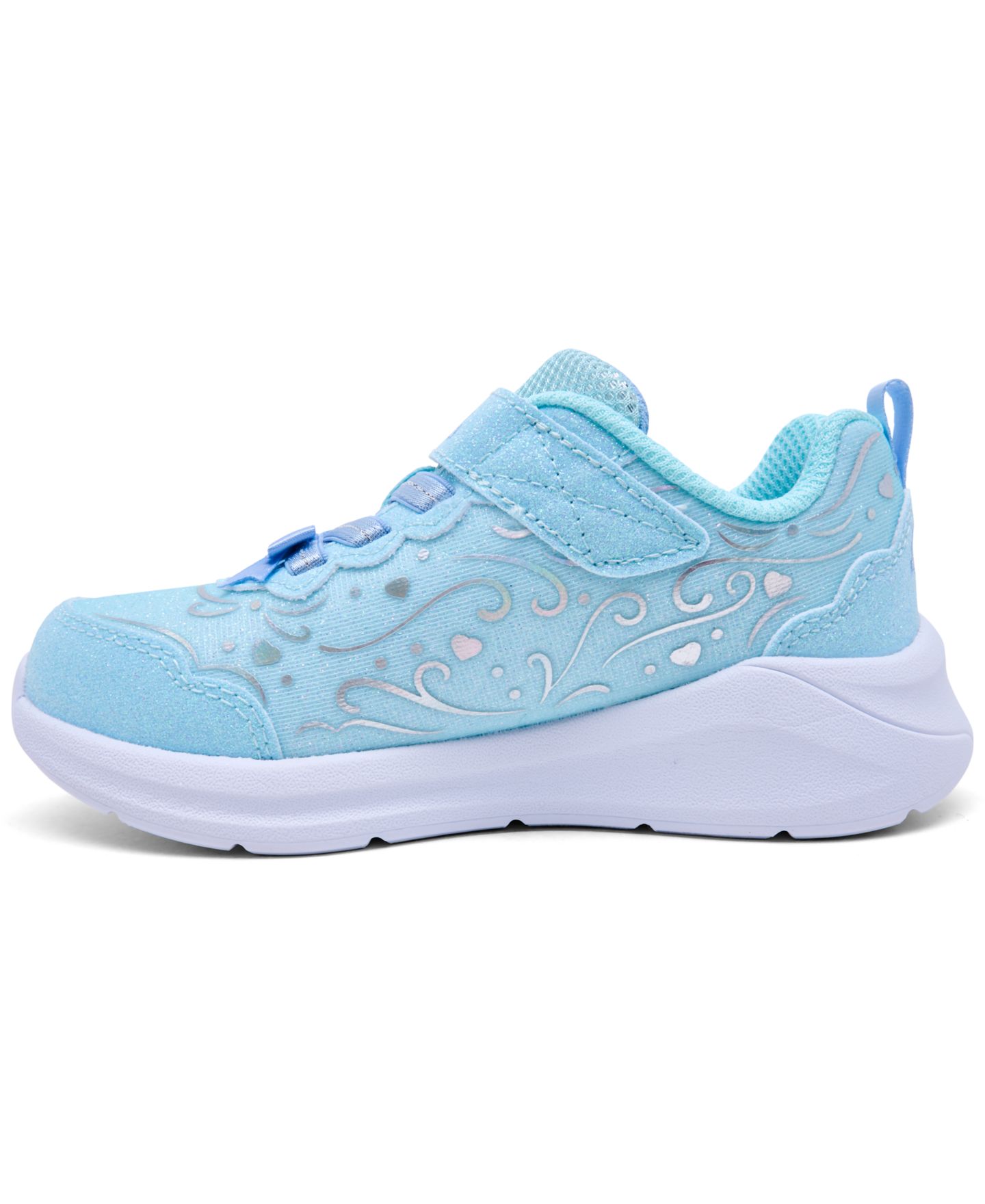 Детские кроссовки Skechers S Lights Princess Steps со светом, Finish Line, цвет: Светлый синий — фото 3