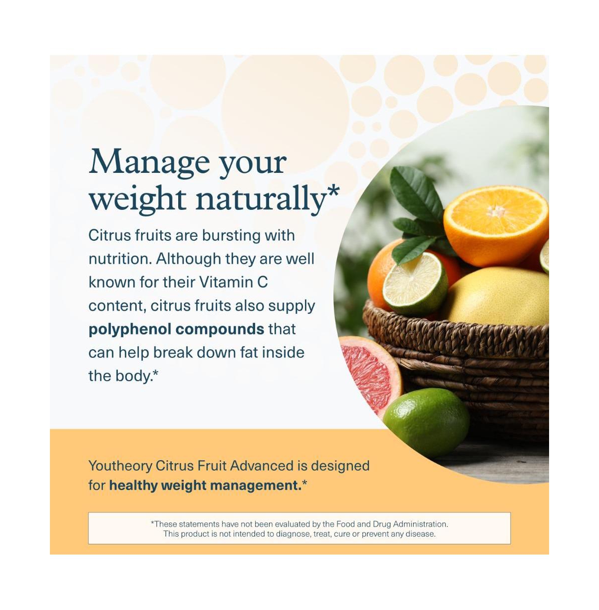Youtheory Slimming Citrus Fruit Health Supplement with Chromium Supports Overall Wellness 60 Vegetarian Capsules
