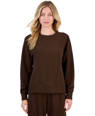 Women's Ribbed Knit Crewneck Sweatshirt