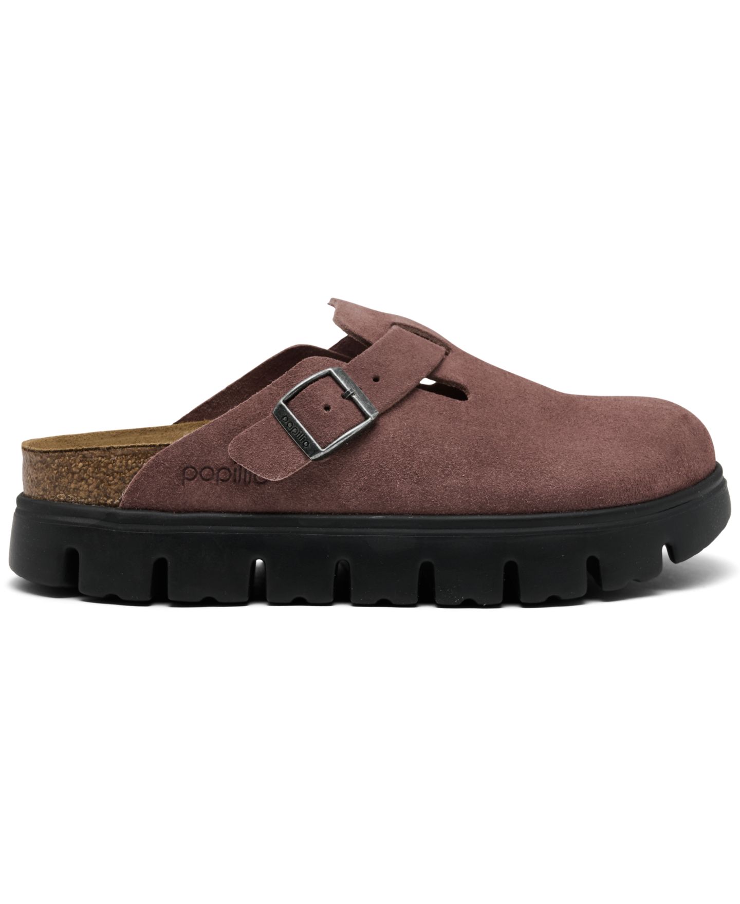 Женские сабо Birkenstock Boston Chunky-Platform Suede, цвет: Pepper — фото 7