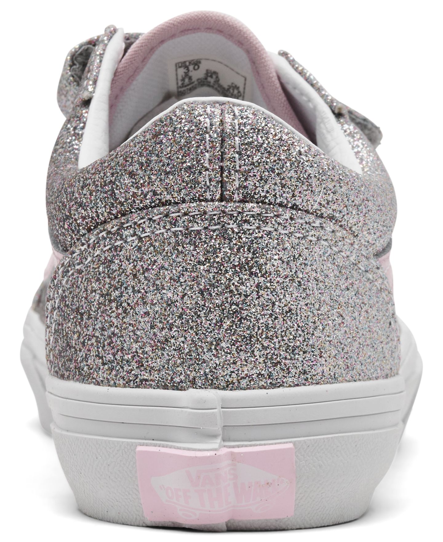 Детские кроссовки Vans Little Boys' and Girls' Old Skool V Low-Top Retro Classic, цвет: Glitter Silve,Pale — фото 4