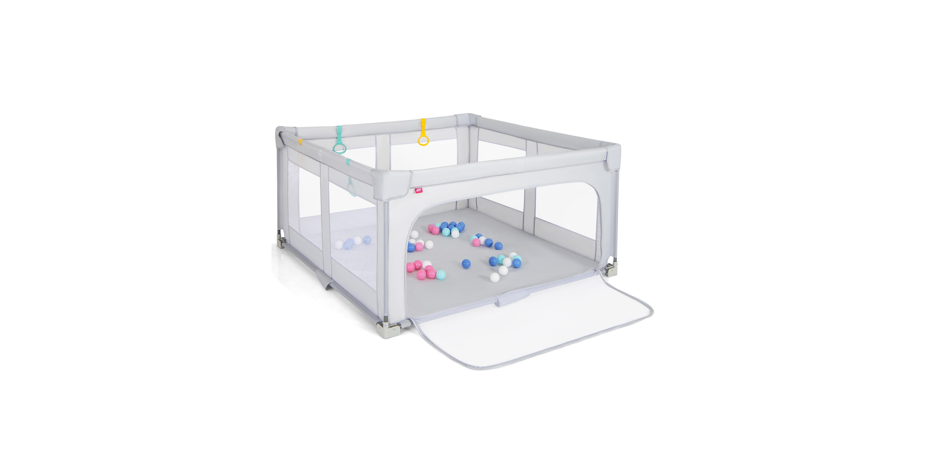 Foldable Baby Safety Play Yard with Secure Zipper Gate for Toddlers