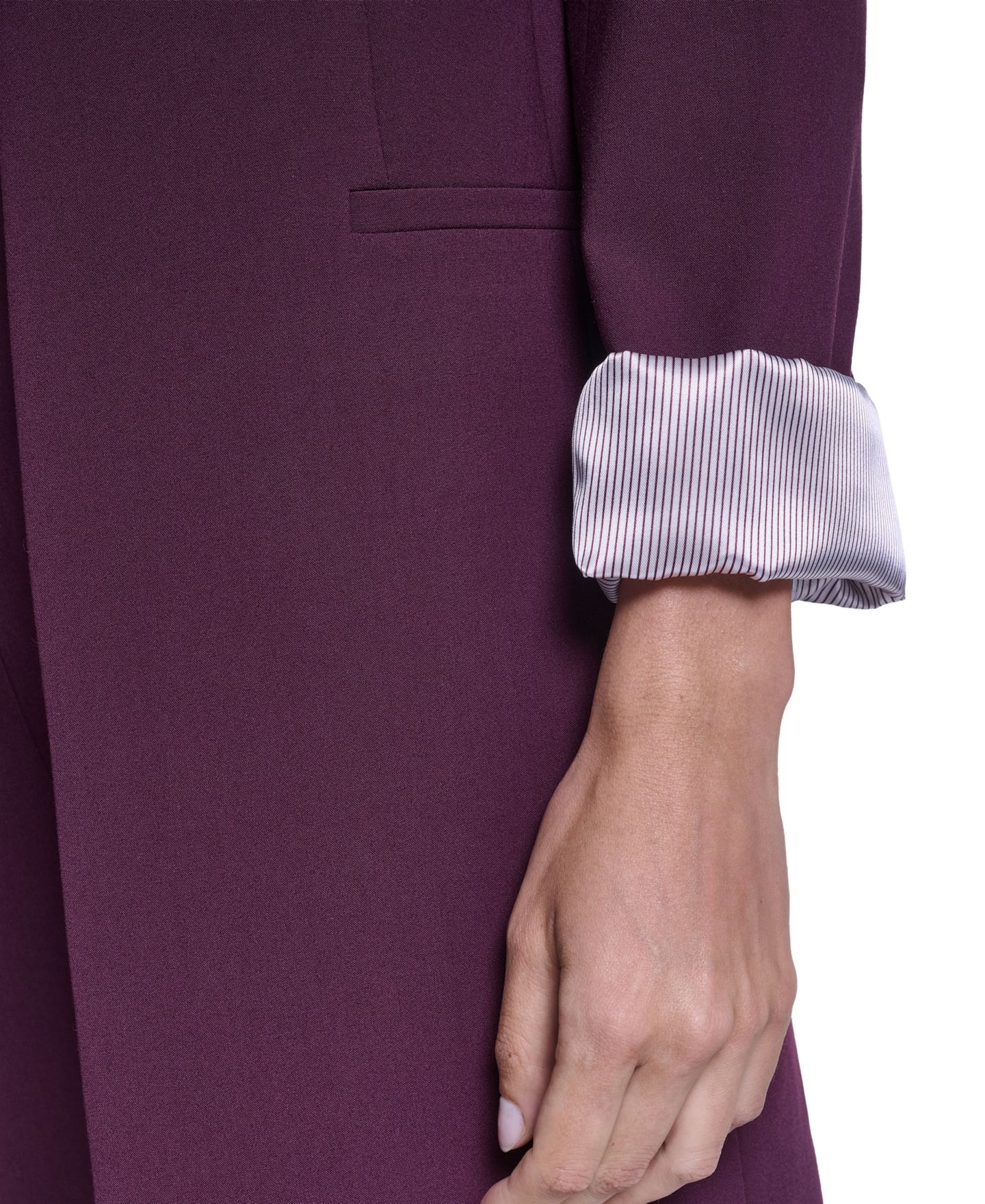 Женская куртка Calvin Klein Open Front Topper Collarless Shoulder-Padded, цвет: Port — фото 10