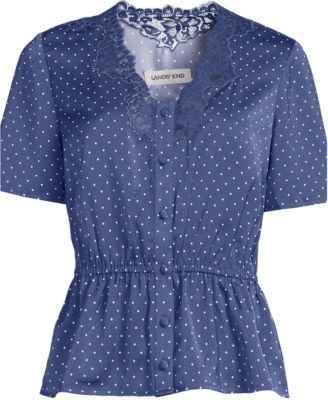 Plus Size Short-Sleeve Peplum V-Neck Blouse