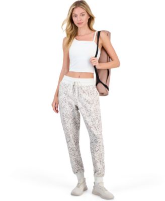 Women's Soft Paw Animal-Print Fleece Drawstring Joggers