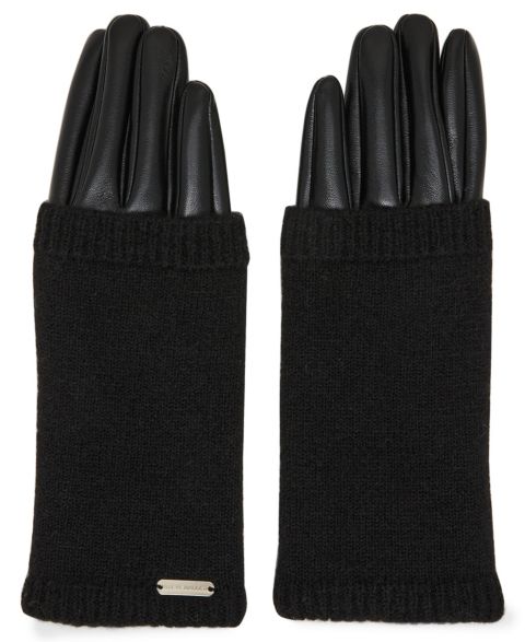 Женские перчатки Steve Madden Rib-Knit Cuff, цвет: Чёрный