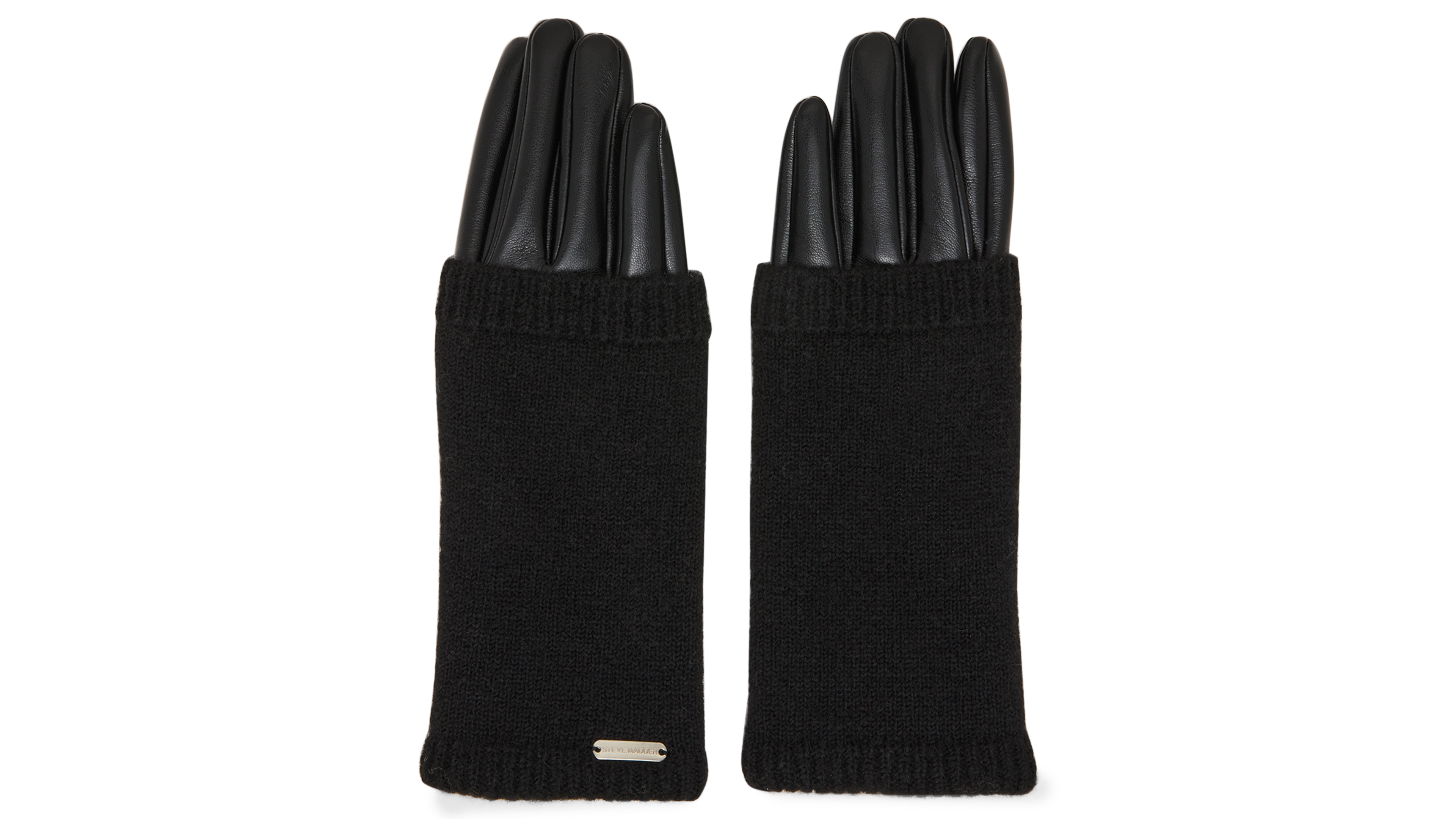 Steve Madden Women's Rib-Knit Cuff Gloves