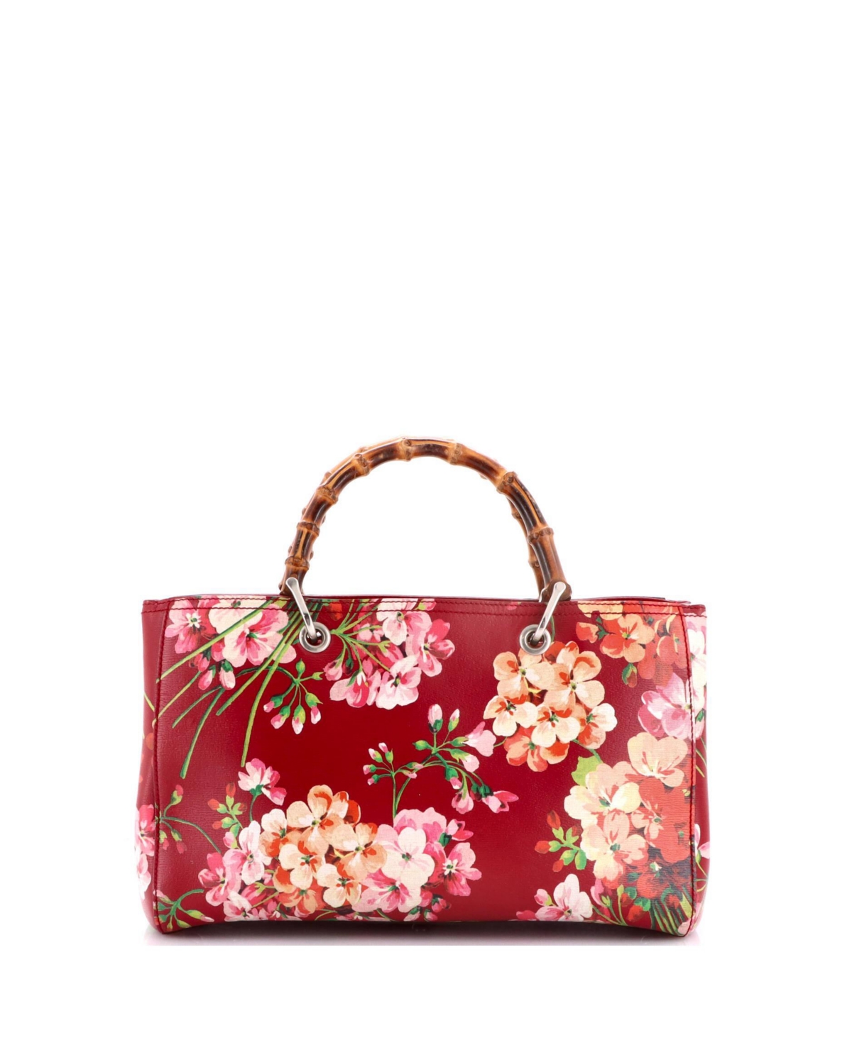 Pre-Owned Gucci Medium Bamboo Shopper Tote Blooms Print Leather
