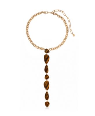 18k Gold Plated Over Brass Majestic Stone Necklace