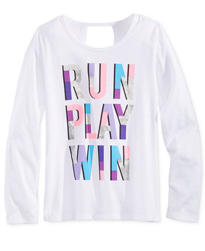 Ideology Run, Play, Win Graphic-Print T-Shirt, Big Girls (7-16), Only at Macy's