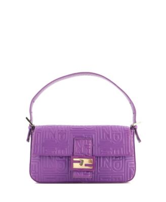 Small Baguette Bag Logo Embossed Leather