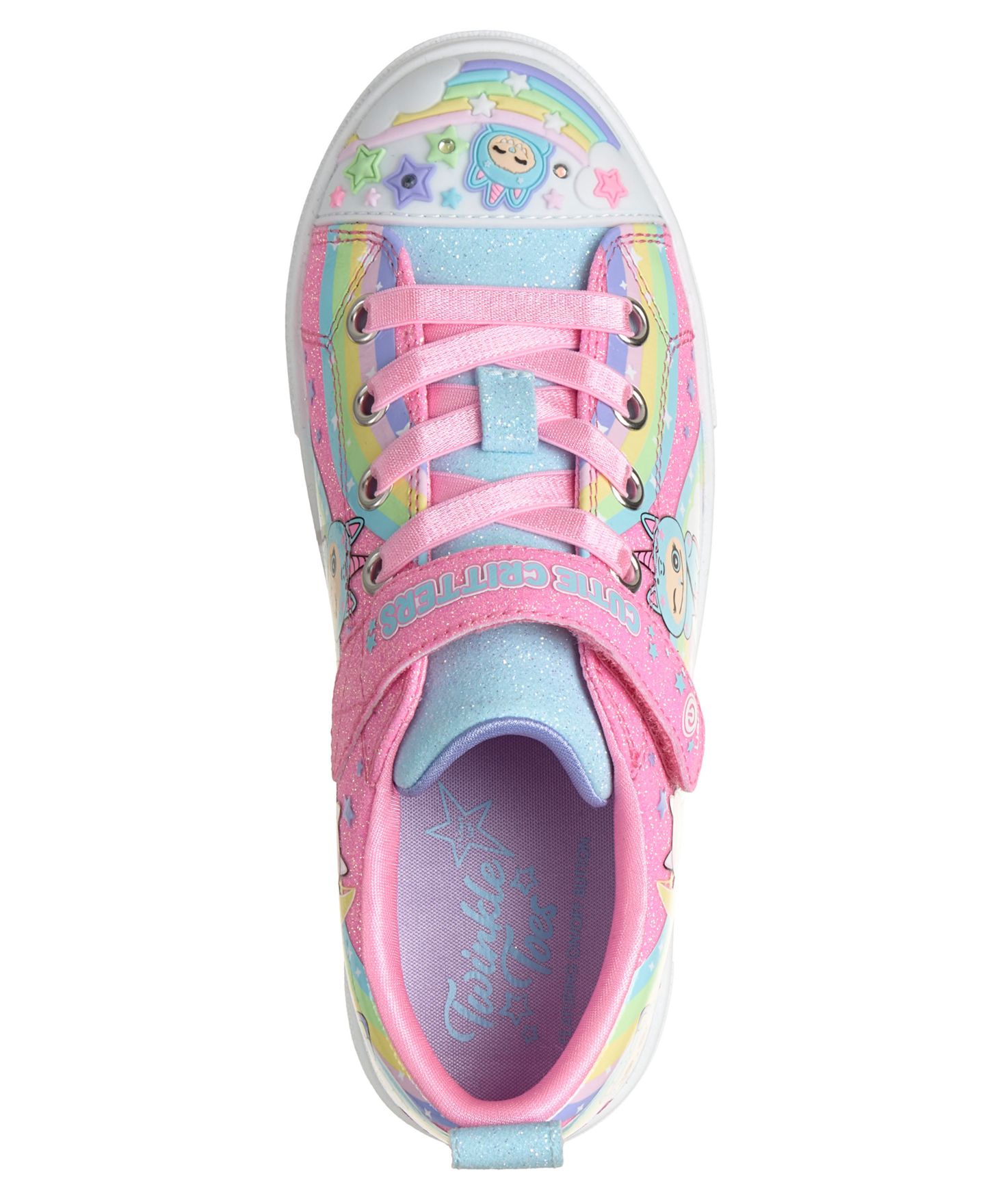 Кроссовки Skechers Twinkle Sparks Light-Up Rainbow Critters Sneakers from Finish Line для девочек, цвет: Розовый / Разноцветный — фото 5