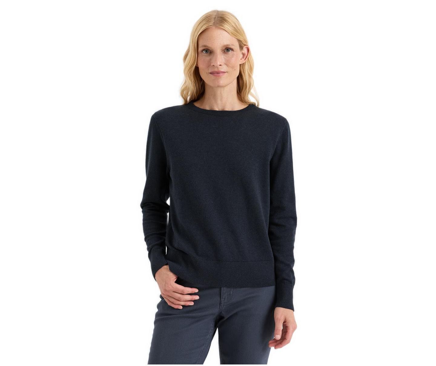 Женский свитер Pact Organic Cotton Essential Crew Neck, цвет: Синий меланжевый — фото 1