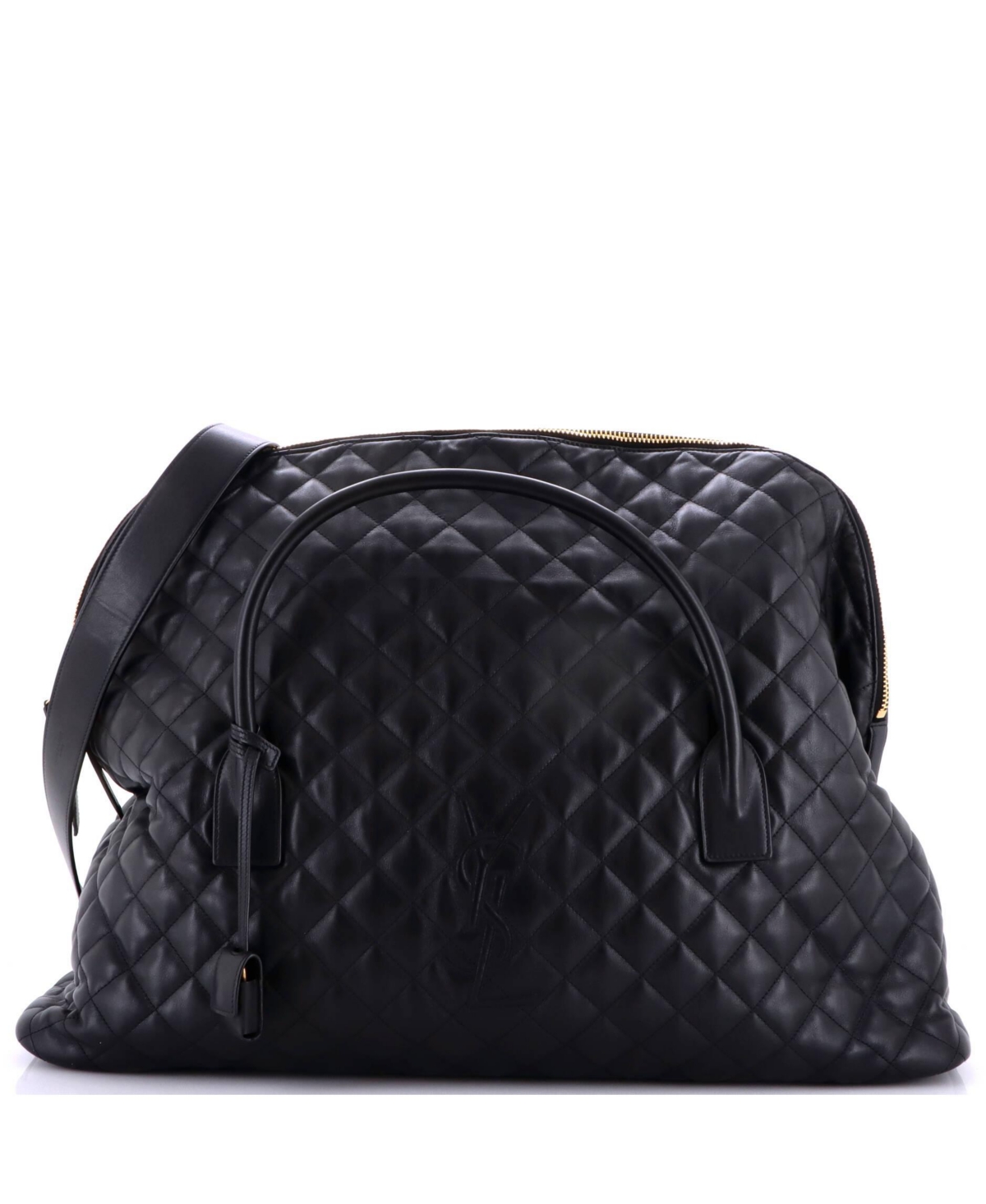 Pre-Owned Saint Laurent Es Giant Travel Bag Quilted Leather - Black