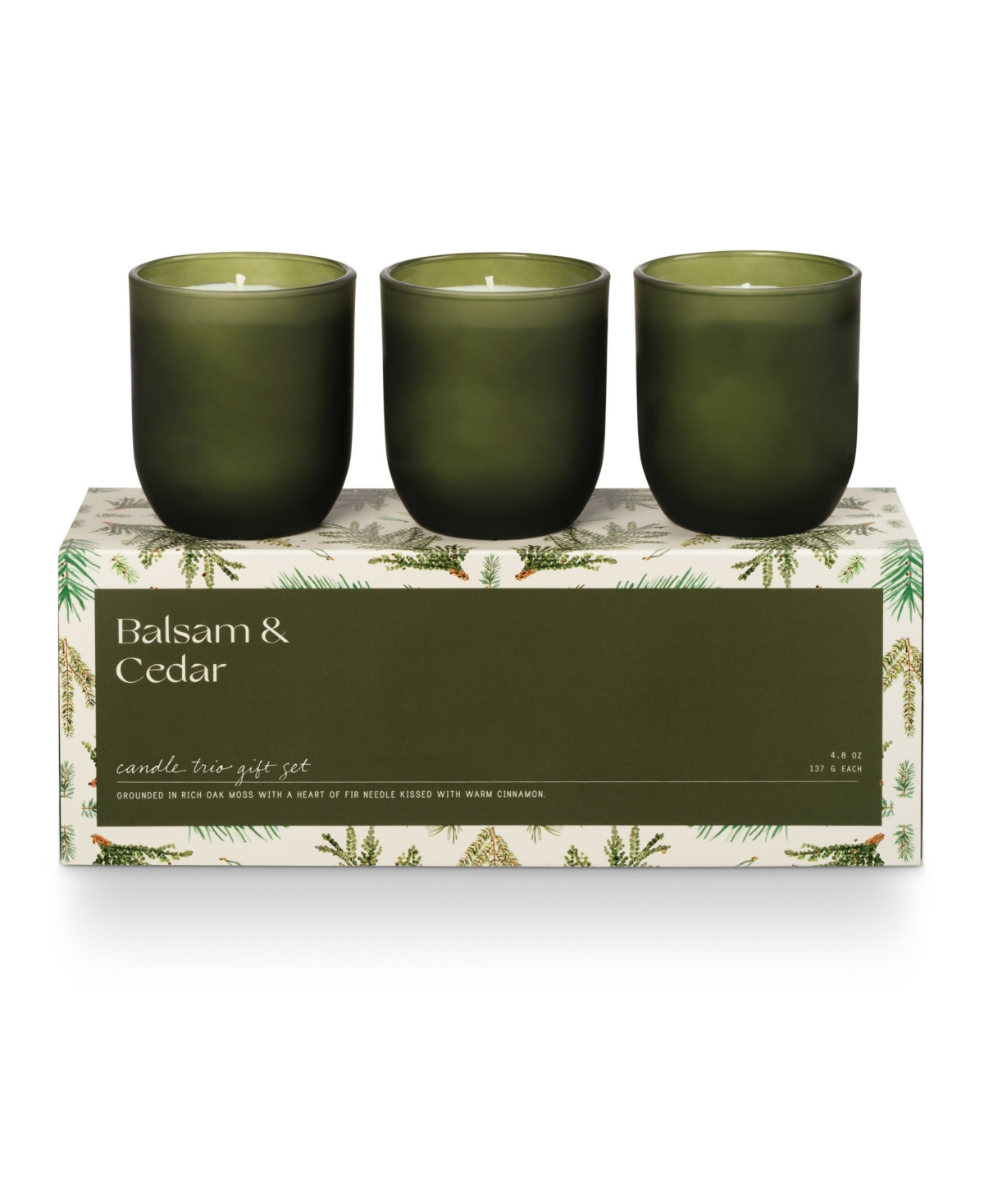 Illume Balsam & Cedar Soy Blend Votive Gift Set, Set Of 3 In Green