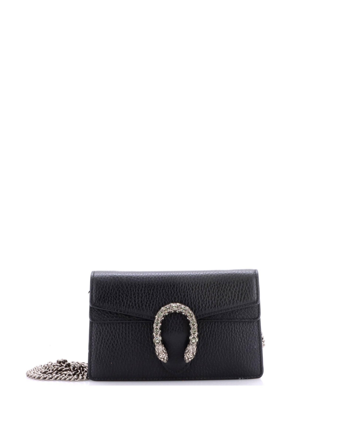 Pre-Owned Gucci Super Mini Dionysus Bag Leather - Black