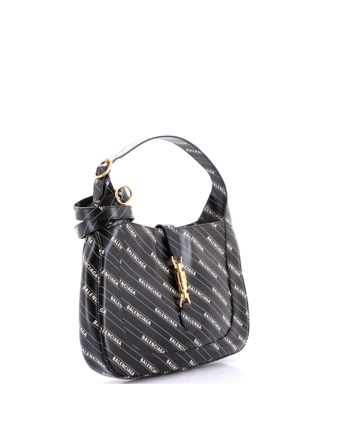 Pre-Owned Gucci Medium x Balenciaga The Hacker Project Jackie 1961 Hobo Printed Leather