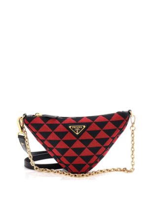 Mini Symbole Triangle Bag Leather and Jacquard