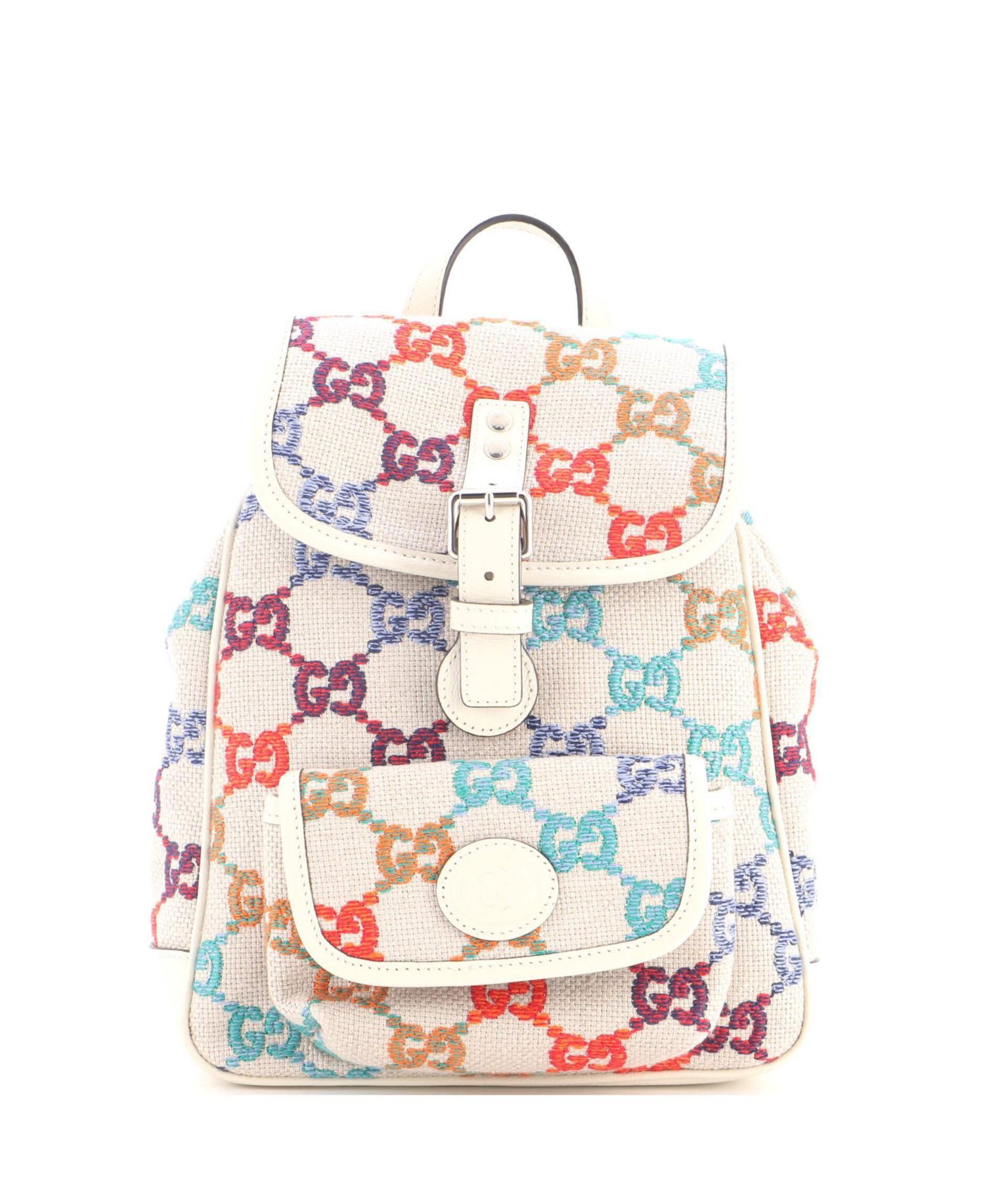 Children's Pocket Flap Backpack Multicolor GG Linen