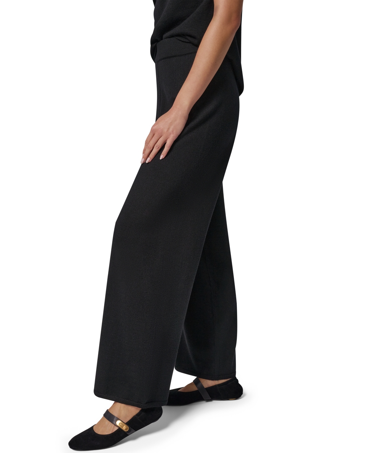 Donna Karan New York Women's Wide-Leg High-Waisted Pull-On Wool Pants