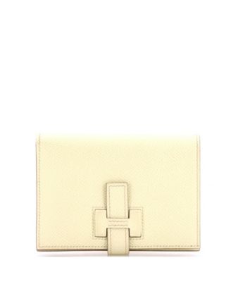 Pre-Owned Hermes Compact New H Passant Wallet Epsom