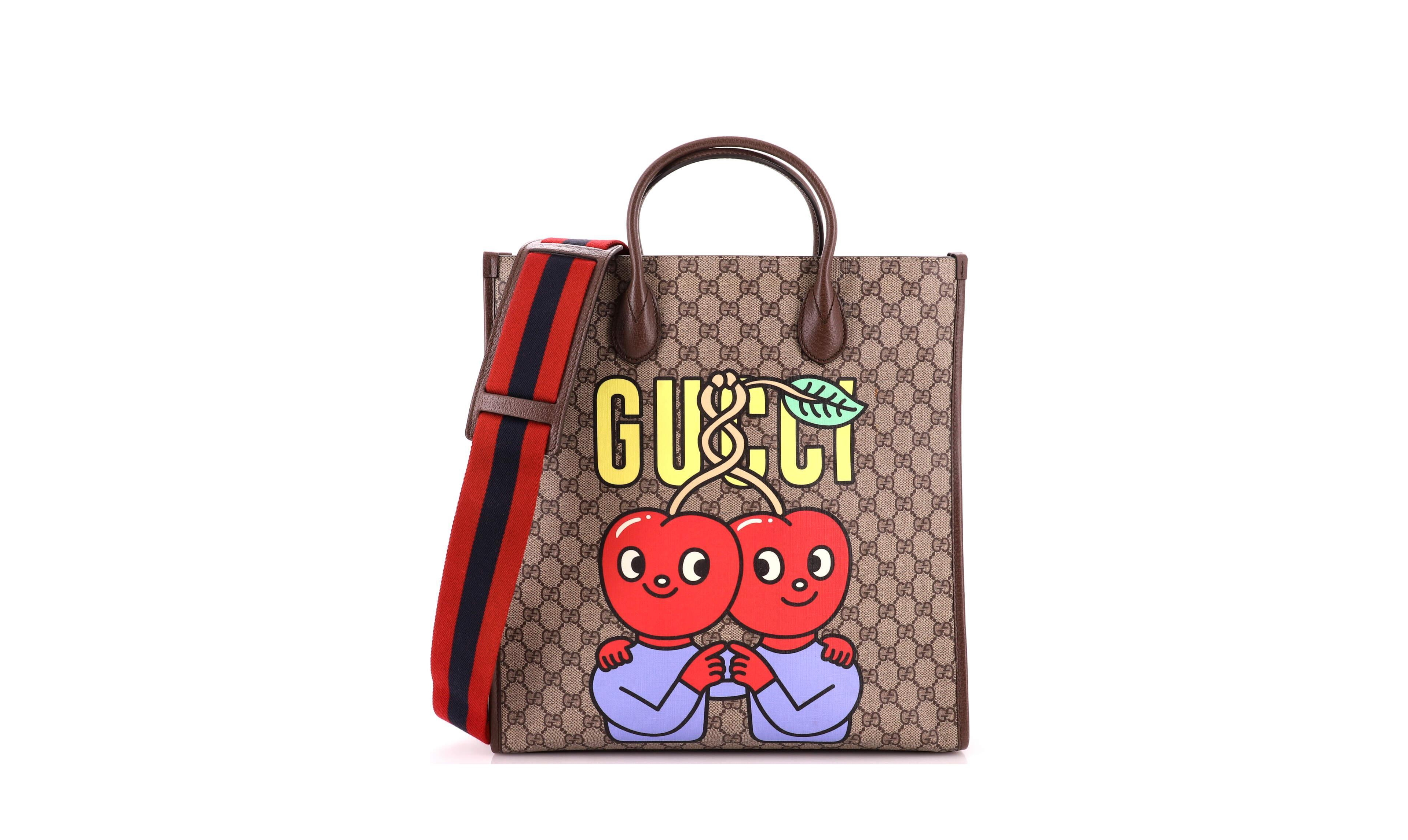 Pre-Owned Gucci Large Interlocking G Patch Convertible Tote Printed Gg Coated Canvas
