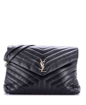 Large Loulou Shoulder Bag Matelasse Chevron Leather
