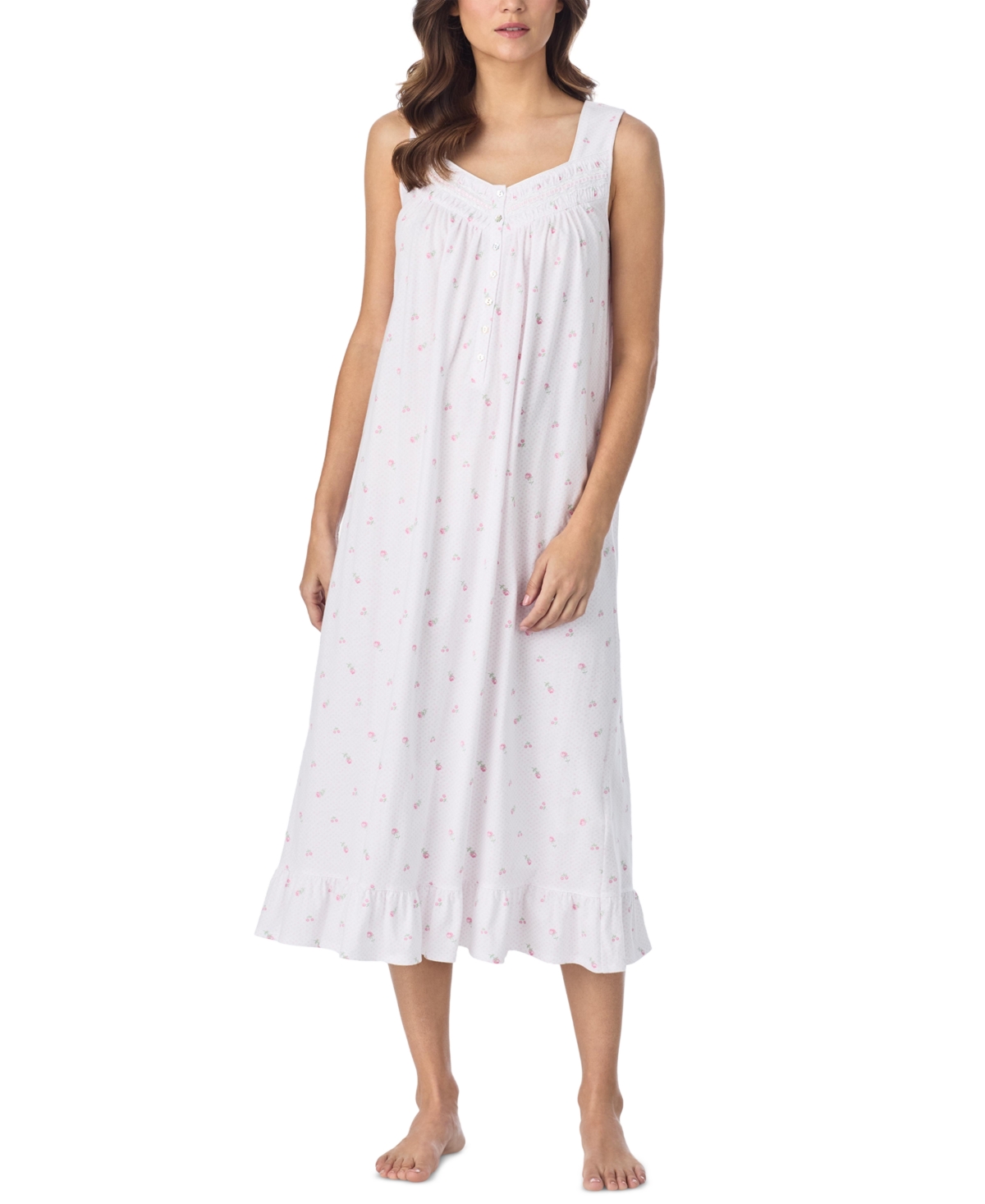 Eileen West Women's Sleeveless Cotton Jersey Knit Long Nightgown