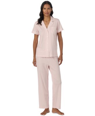 Women's Short-Sleeve Shirt & Pants, 2-Piece Pajama Set